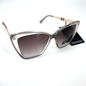 NWT Kendall+Kylie Charlotte Womens Cat Eye Polarized‎ Sunglasses Gray Crystal